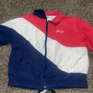 Vintage 90s Zero 90 Windbreaker Jacket USA Made Colorblock Red White Blue XL